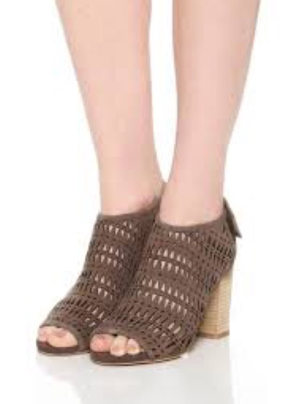 Jeffrey Campbell Perforated Strappy Open Toed Chunky Heels Size 10